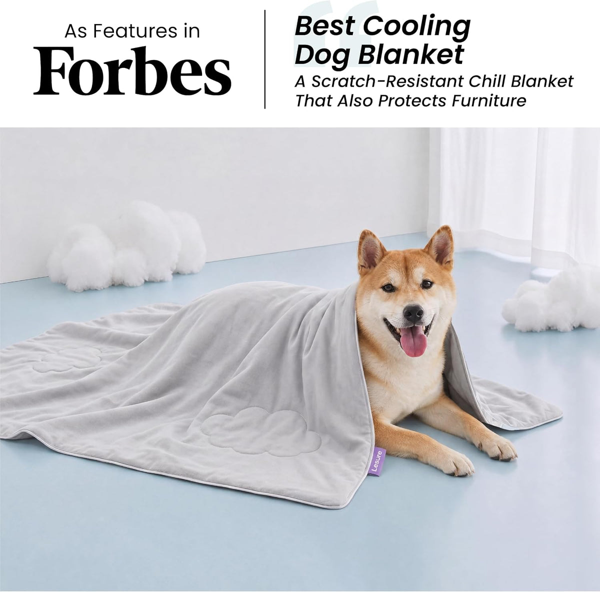 LE SURE ApexCloud Premium Cooling Blankets for Medium Dog Q-MAX>0.4 - XL(50x60") / Light Grey - image 2