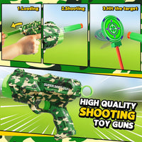 Rocket Shooting Games Toys with Rotating Target 2 Toy Guns 20 Foam - Green - image 4