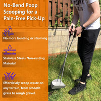 Heavy Duty Pooper Scooper 38" Stainless Steel Long Handle Dog Pooper - image 4