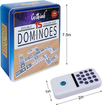 Offelec Double Six Dominoes Set - Double 15 Colored Dot Dominoes - image 2