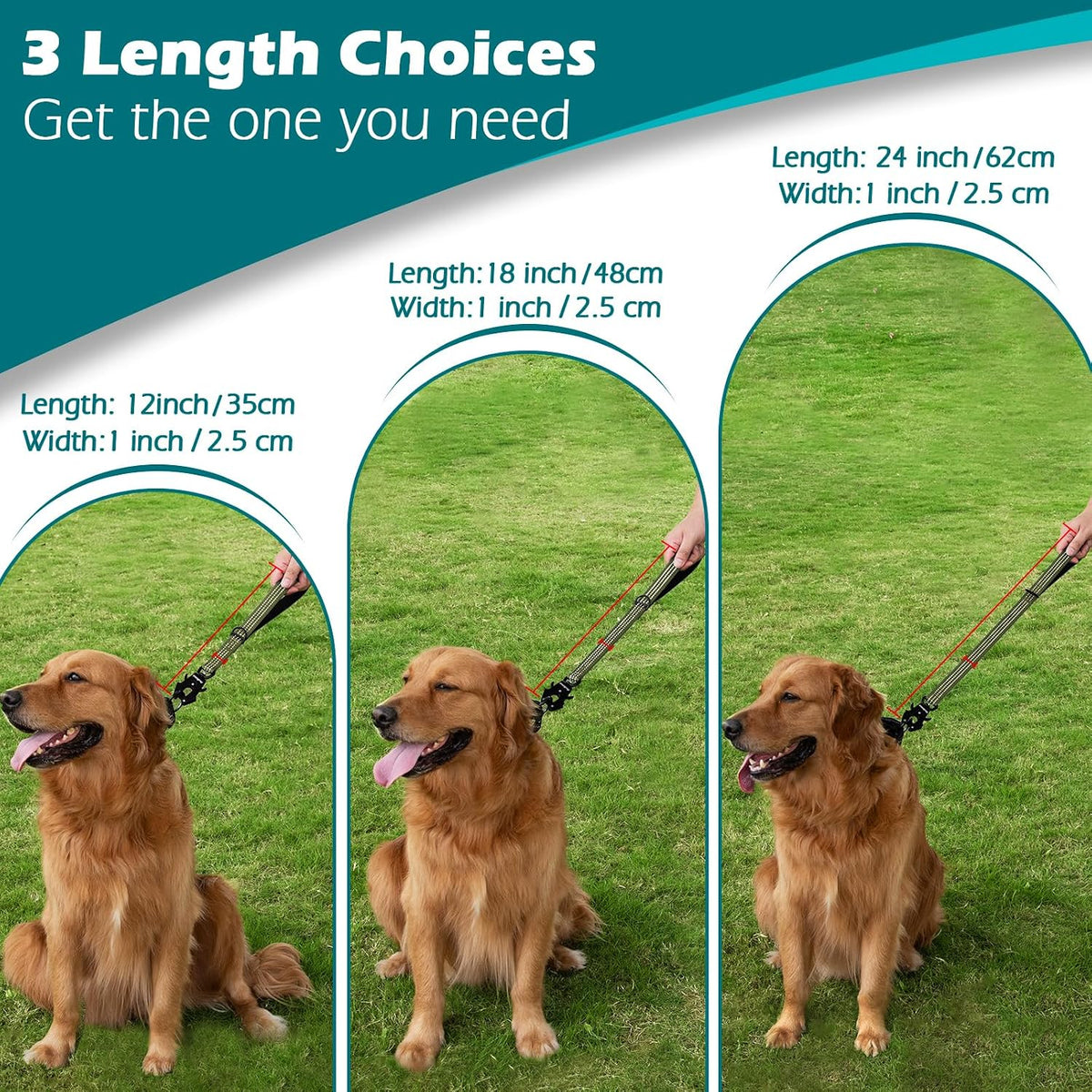 Heavy Duty Short Dog Leash - Army Green / 24 Inch - image 4