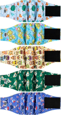 Tuiskusa Male Dog Diapers - Frogs Turtles / X-Large