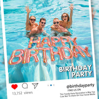 Shappy Happy Birthday Pool Floats Balloon – Fun for Kids & Family - Rose Gold / 20'' / Sequins - image 3