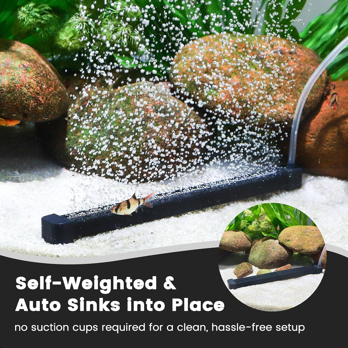 hygger Weighted Nano Mist Bubble Wall Bar - 35.4 Inch - image 2