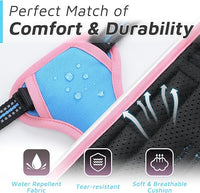 Eagloo Small Dog Harness No Pull, Service Vest with Reflective Strips and Control Handle, Adjustable and Comfortable for Walking, No Choke Pet Harness with 2 Metal Rings, Pink & Blue, XS
