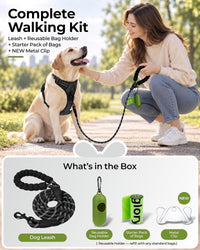 Taglory Rope Dog Leash for Medium Large Dogs - 1/2" x 5 FT (20~120 lbs.) / Black - image 2