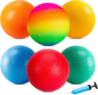 EVERICH TOY Playground Balls Kickball - Multicolor - Rainbow / 6 Pack