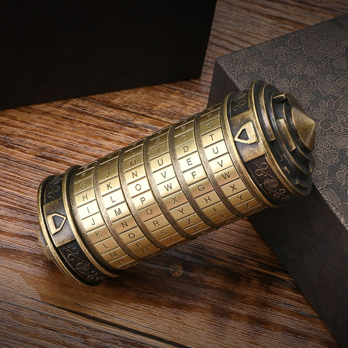 FUNDASTIC Da Vinci Code cryptex puzzle box in zinc alloy with five letter rings - view 14
