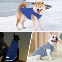 2 Pack Fleece Dog Sweater Pullover Lightweight Reflective Jacket – Essentials for Dogs - Blue & Mist Blue / Small - image 3