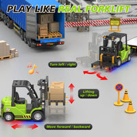 1:24 RC Forklift Toy for Kids - Green / 1:64 Scale with Trailer (9.06 x 1.57 x 2.56 inch) - image 3