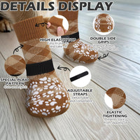 EXPAWLORER Dog Socks for Hot Pavement Summer to Prevent Licking Paws - X-Small / Khaki - image 4