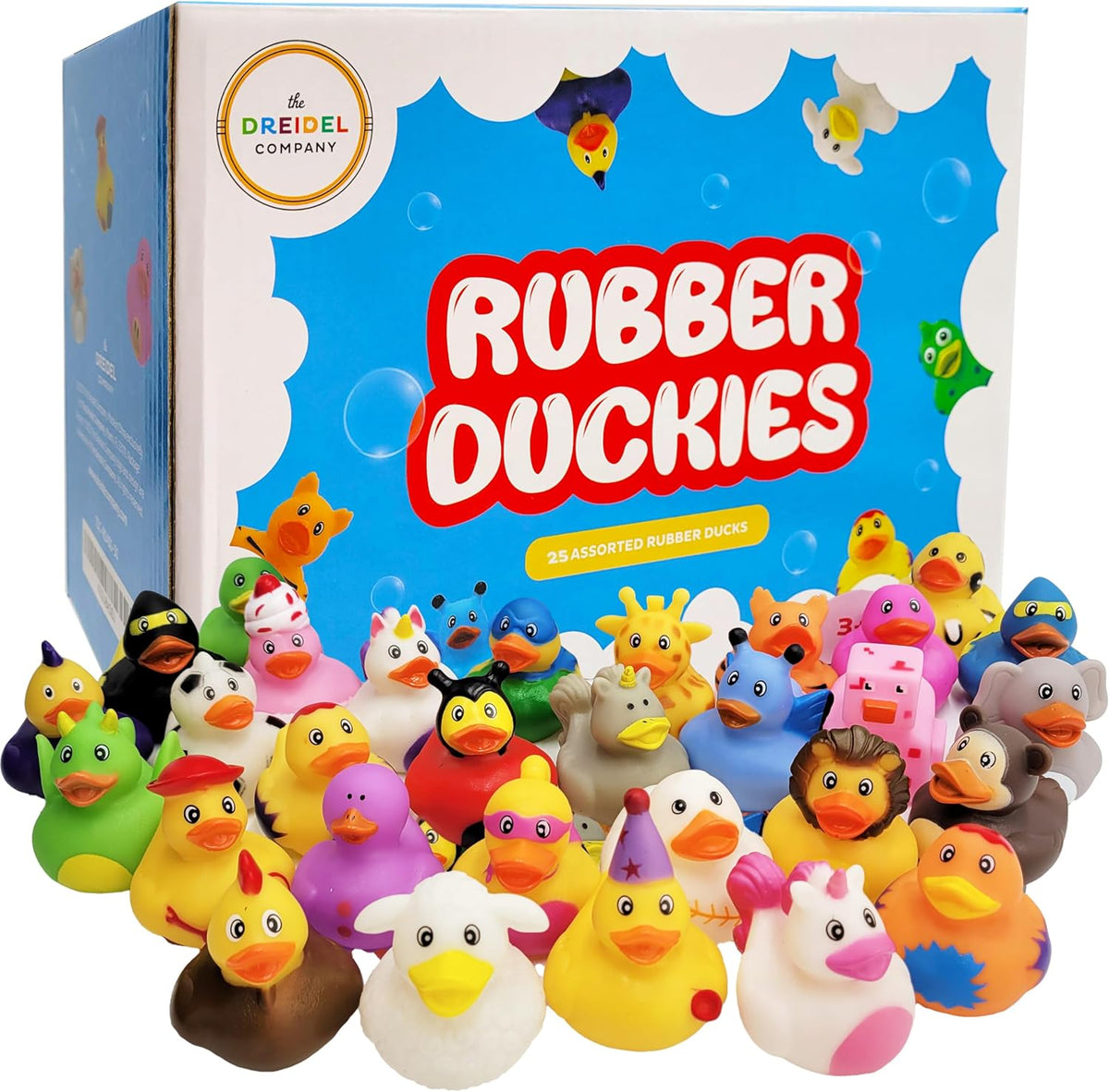 100 Assortment Rubber Duck Toy Duckies for Kids - 25-Pack