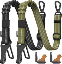 Pawaboo 2Pack Dog Car Seatbelt - Army Green + Black