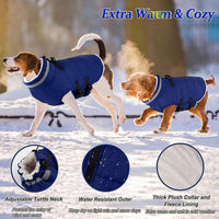Dogcheer fleece lined dog winter coat with built-in harness and back zipper - view 2