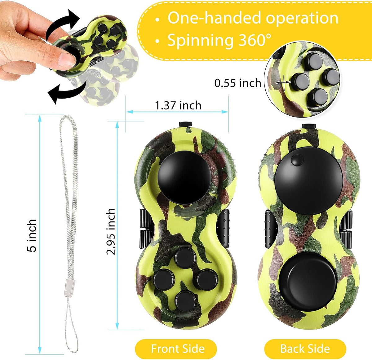 Skylety 2 Fidget Pad Game Controller Fidget Toy - Camouflage Style - image 2