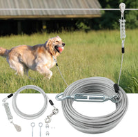 Dog Runner for Yard, Outdoor Dog Run - Silver / 200FT+10FT
