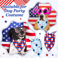 Preboun 100 Pcs Fall Paw Print Dog Bandanas Bulk - 4th of July / 25.6 x 17.7 x 17.7 Inch - image 4