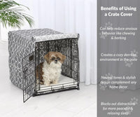 MidWest Homes for Pets Medium Dog Crate Cover - Gray Geometric Pattern / Fits 24 Inch Crate - image 2