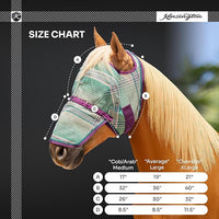 Kensington Signature Fly Mask with Removable Nose — Protects Horses Face and Nose from Biting Insects and UV Rays While Allowing Full Visibility — Ears and Forelock Able to Come Through The Mask