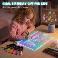 Honesorn 16’’ LED Drawing Board for kids 16 Light Effects White – Fun for Kids & Family - Blue - image 4