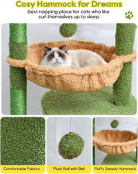 SYANDLVY Small Cat Tree for Indoor Cats - 29.6" / Green - image 4