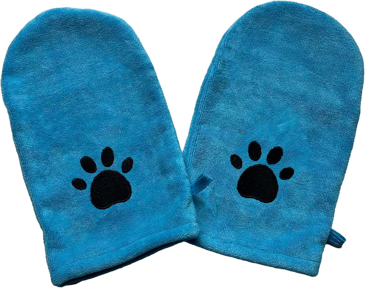Penny & Niko Microfiber Pet Towel Mitts - Standard - 2 pack / blue