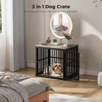 Lyromix 48'' XXL Dog Crate Furniture with 3 Doors for Large Dogs – Essentials for Dogs - Ancient gray / 26.9"L x 20.9"W x 24.0"H - image 4