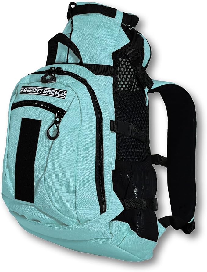K9 Sport Sack Plus 2 - Medium, Summer Mint - Ideal for Dogs 17-19” Long - Adjustable, Backpack-Style Carrier with Multi-Functional Storage Pack, Thick Shoulder Straps & Padded Back Panel