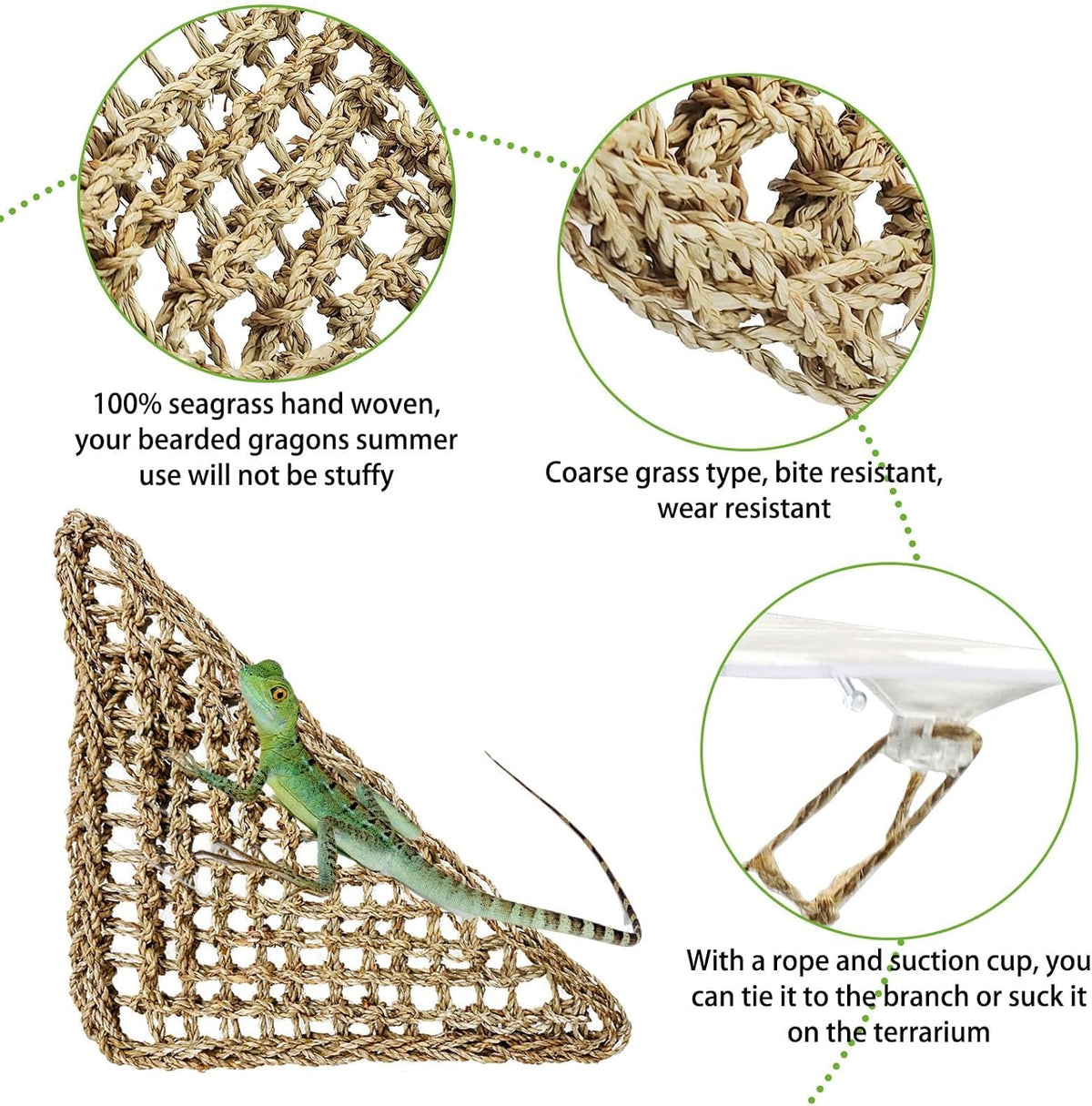 PINVNBY Bearded Dragon Hammock, Bearded Dragon Tank Accessories - 3 PCS - image 4