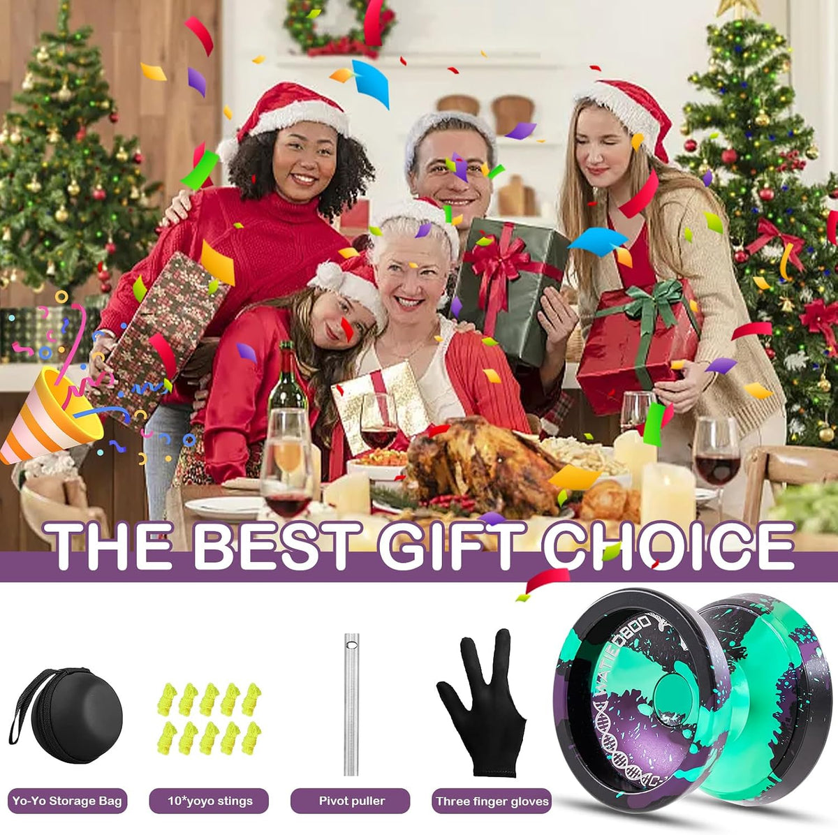 C130 YoYo Professional Responsive Yo yo Bearing for Kids Beginner - Black Green Purple - image 4