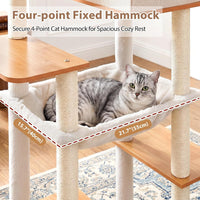 Modern Cat Tree, 76'' Tall Cat Tower, 3 Big Platform GCT103WB - Earth Brown / 75.98 inches - image 4