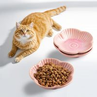Mecaikru Ceramic Cat Food Bowls - pink / 4.72in / classic