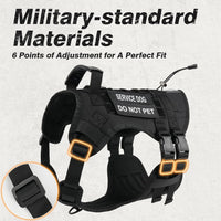 No Pull Tactical Dog Harness Medium Sized Dog, Service Dog Vest - X-Large(Chest:28.3-47.2",Neck:22.8-30.7") / Black - image 2