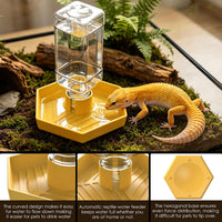 Reptile Water Dispenser Bowl for Bearded Dragon Tortoise – Essentials for Reptiles And Amphibians - Yellow / S - image 4