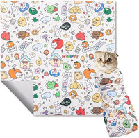 27.6" Cat Wrap for Cutting Nails, Self-Adhesive Cat Grooming Wrap Anti-Escape Cat Restraint for Nail Clipping Cat Swaddle Wrap Cat Wrapping Cloth for Pet Cleaning and Beauty (Within 15lbs)