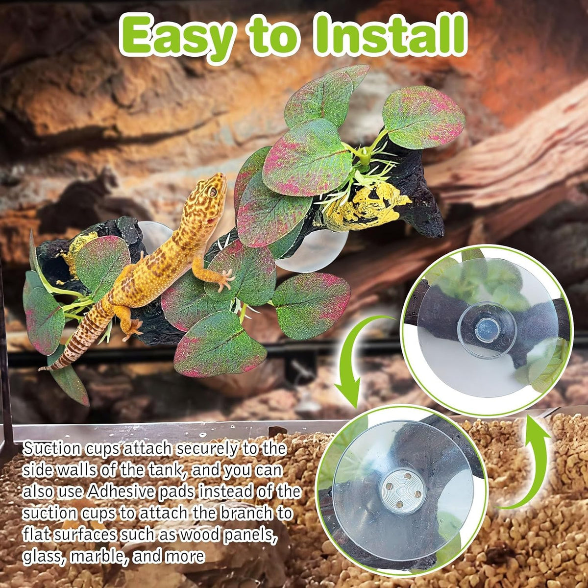 2 PCS Reptile Corner Branch - Red With Green - image 4