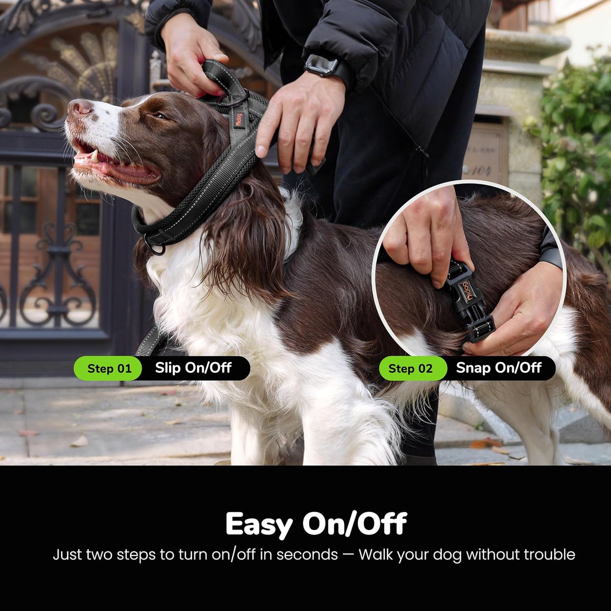 Didog No Pull Dog Harness for Large Dogs, Breathable Mesh Padded - Black / S: Chest 19-23", Fit 19-29 lbs - image 4