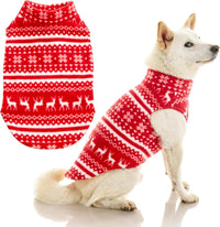 Gooby Stretch Fleece Vest Dog Sweater - Small Length (9") / Reindeer Red