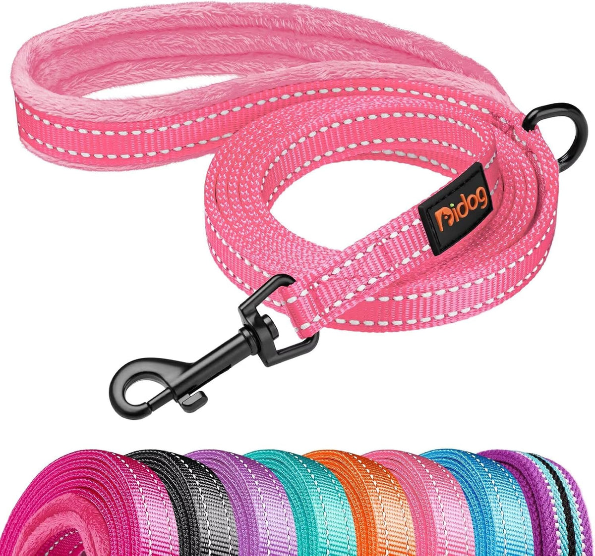 6FT Reflective Dog Leash for Small Medium Dogs, 5/8" Width - Pink / 5/8''x 6 FT