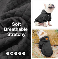 Small Dog Hoodie,Warm Winter Dog Sweater with Pocket & Leash Hole – Essentials for Dogs - Black / S/M (Back: 14",Chest: 19", Neck: 12") - image 2