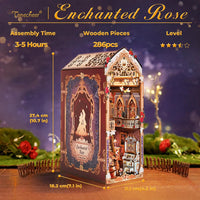 Tonecheer DIY Book Nook Kit 3D Wooden Puzzle Fairy Tale Miniature - Enchanted Rose - image 3
