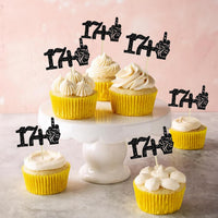 Ephlyn 1Pc 49+1 Black Glitter Cake Topper 50th Birthday Party Cake - 18th-24Pcs / Black - image 4