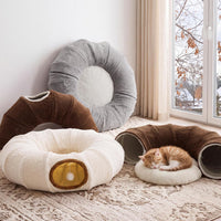 Cat Tunnel Bed for Indoor Cats - Brown / Standard - image 2