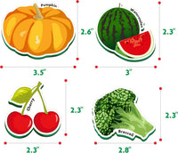 SpriteGru 59 piece fruit and vegetable magnets for toddlers for fridge and whiteboard - view 2