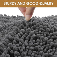 IM HOME Extra Large 60" x 36" Grey Dog Door Mats for Muddy Paws, Chenille Absorbent Dog Mat, Non Slip Heavy Mud Mat for Dogs, Soft Pet Bed Mat for Entryway, Mud Paws, Inside Floor