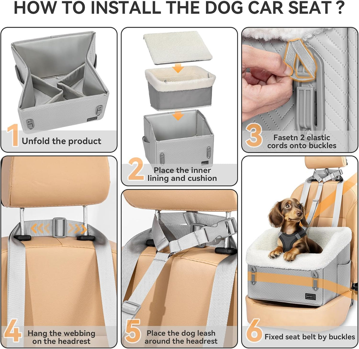 PETSFIT Small Dog Car Seat - Grey - image 2