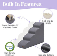 Lesure Dog Stairs for Small Dogs - Grey / 5-Step (H: 22.8IN) - image 2