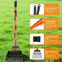 Pooper Scooper, Long Handle Dog Poop Scooper for Medium Small Dogs – Essentials for Dogs - Orange / Extra Large - image 4