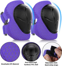 WayEee Kids Bike Helmet Set Knee Pads Adjustable Protective Gear - Purple / S(3-10years) - image 4