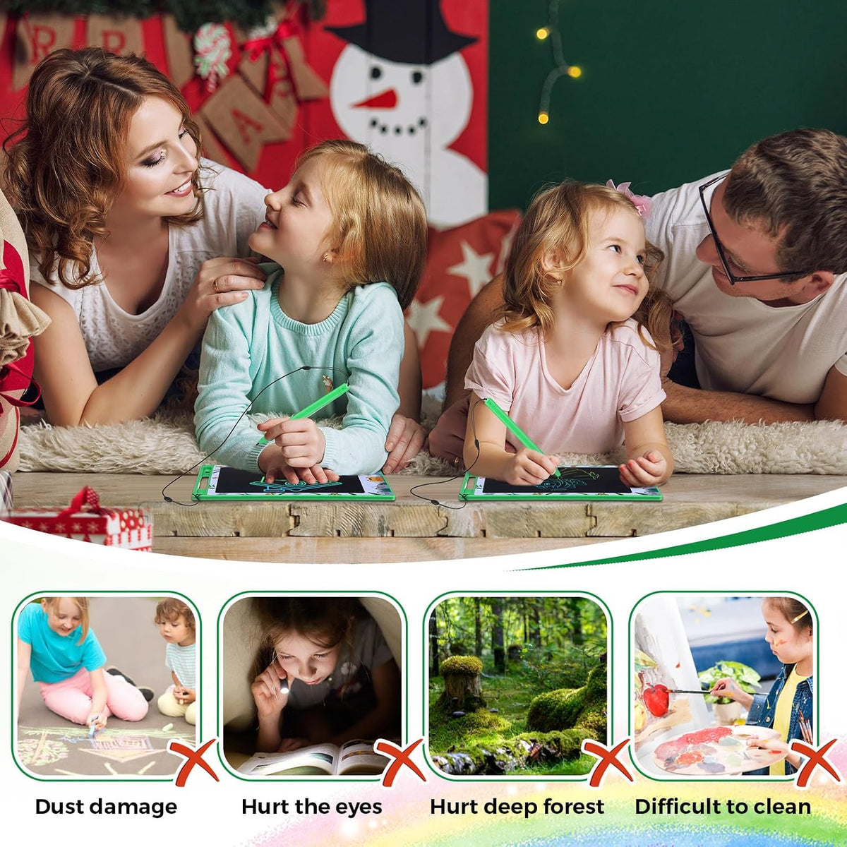 Zhehao 20 Pack 8.5 Inch LCD Writing Tablet Drawing Board - Green / Stylish - image 4
